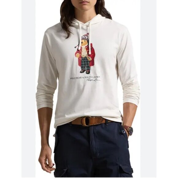 Polo Ralph Lauren Polo bear Jersey Graphic Hoodie white sz L